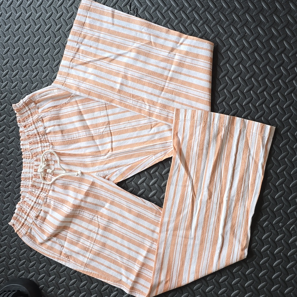 Roxy Oceanside YD Pants Camel Sandy Stripe- XL - Picture 2 of 7